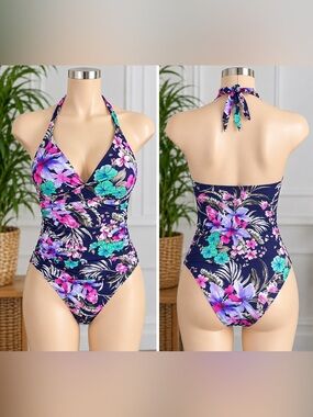MOONTIDE Swimwear Floral Print 1 Piece size 4